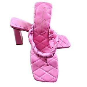 Jessica Simpson Zaliye Braided Chunky Heel Thong Sandal In 9M